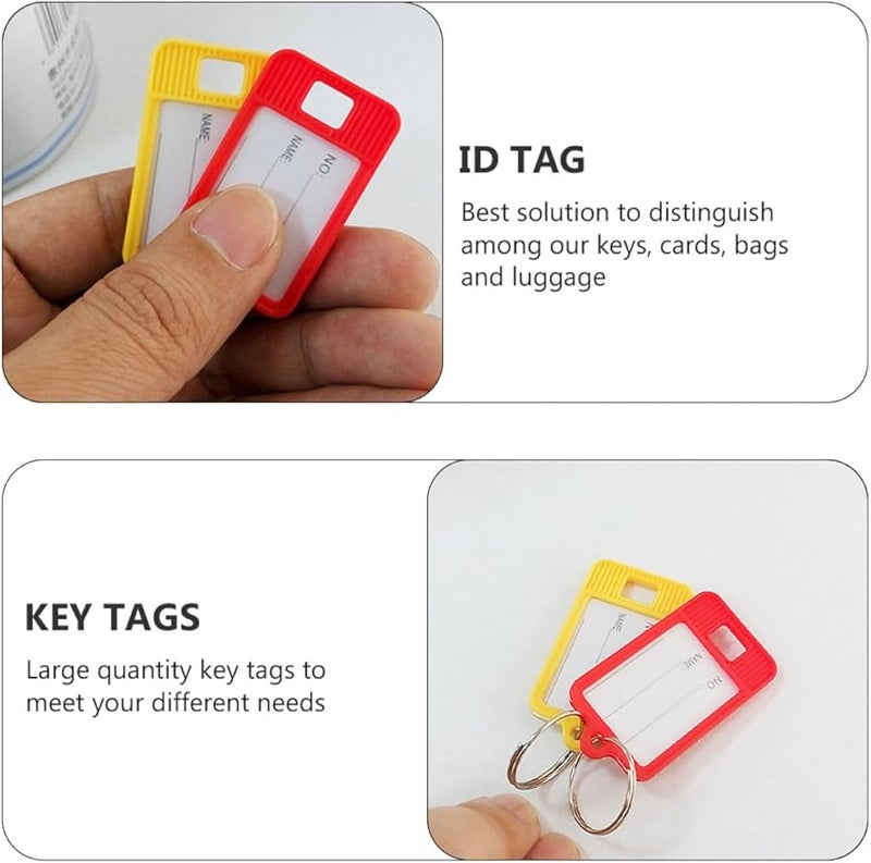 50 Pcs Numbered Key Tags with Rings Multi Functional Identification Labels for Office School Use Random Color - Image 3